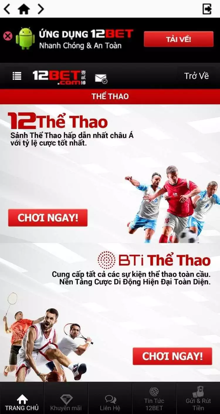 Ứng dụng 12Bet