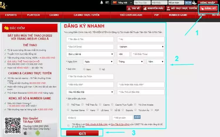 đăng ký 12bet