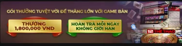 khuyến mại game bàn 12bet