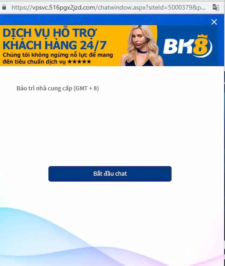 Live chat của BK8